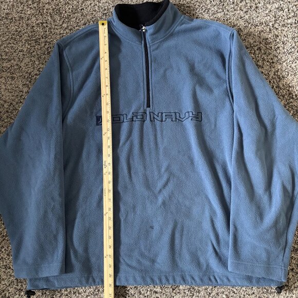 Old Navy Mens 1/4 Zip Pullover Fleece Jacket XXL Blue Warm Casual Outerwear - Picture 7 of 8